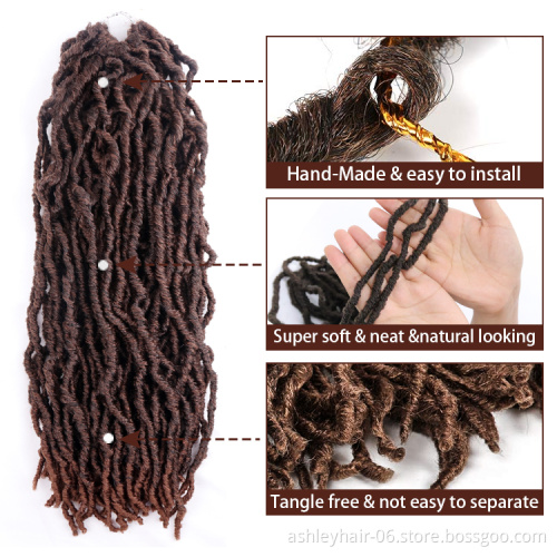 Julianna 18 24 36 Inch Handmade Extra Long Loc Extensions Vendors Instant Fux Hair Synthetic Braid Prelooped Crochet Faux Locs